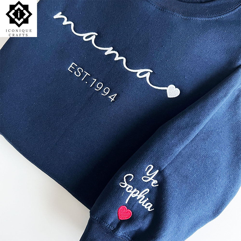 Custom Mama Embroidered Sweatshirt view 1