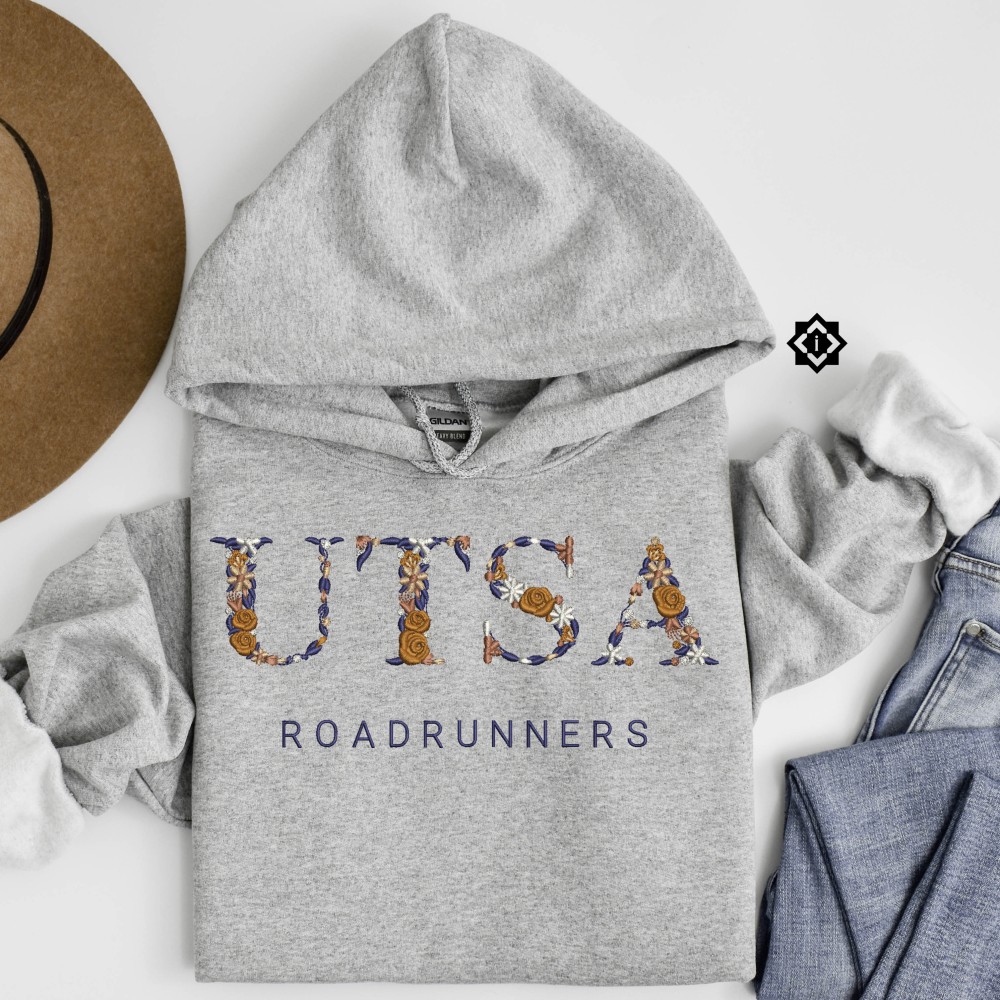 Embroidered Floral Letter University Sweatshirt, T-Shirt, Hoodie