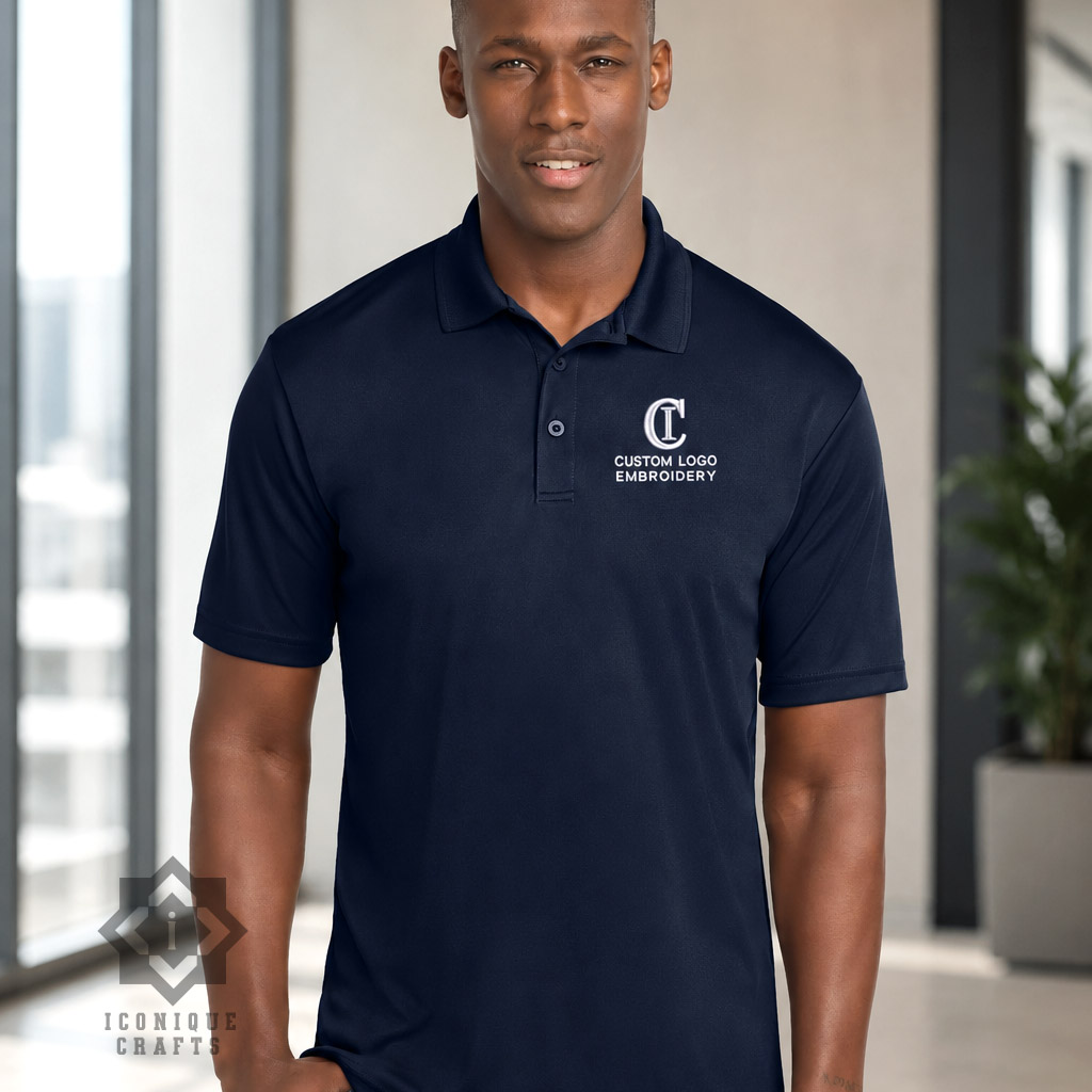 Custom Embroidered Polo Shirt with Company Logo view 2