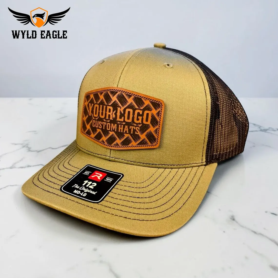 Custom Logo Leather Patch Trucker Hats view 11