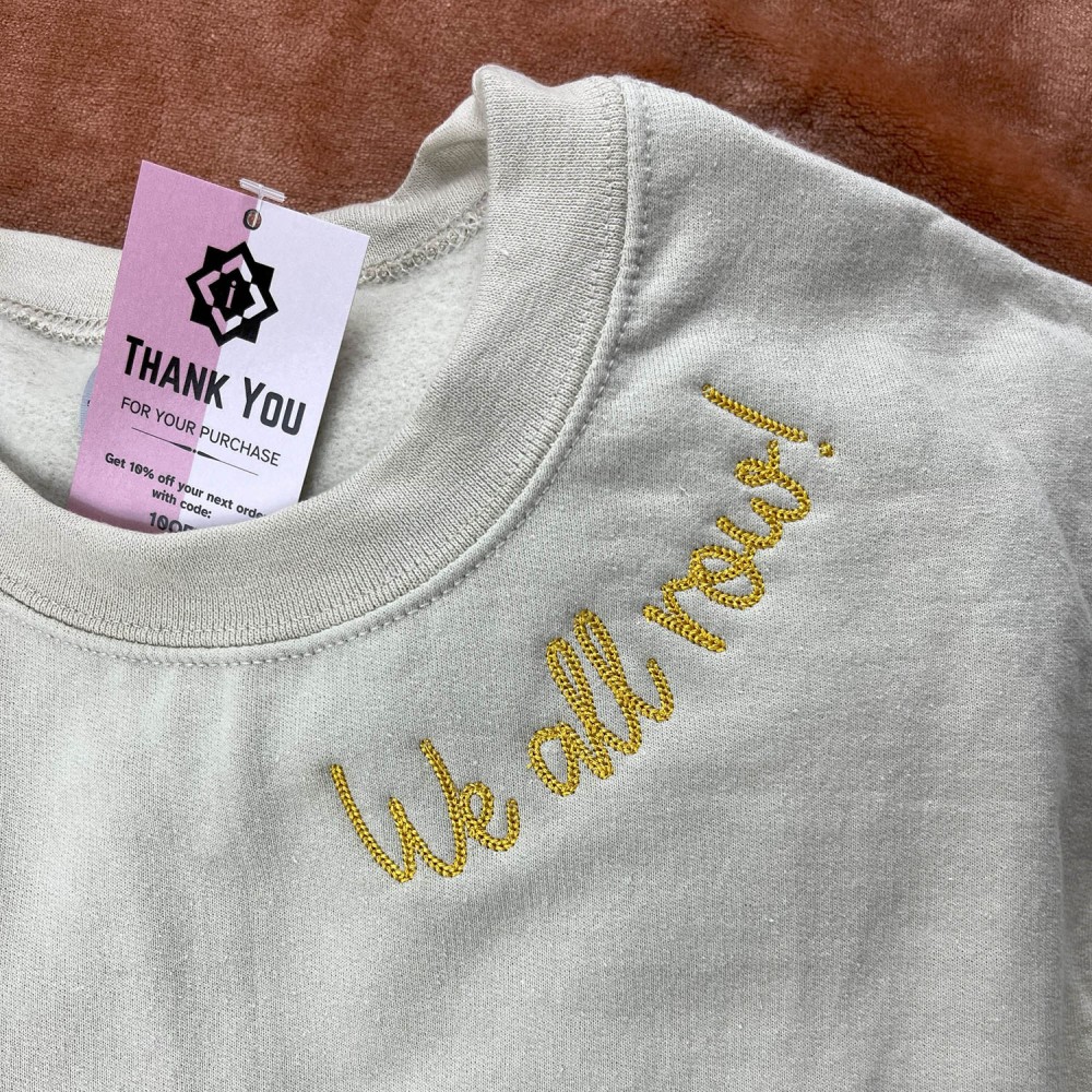 Custom Embroidered Mama Sweatshirt - Neckline & Sleeve Names