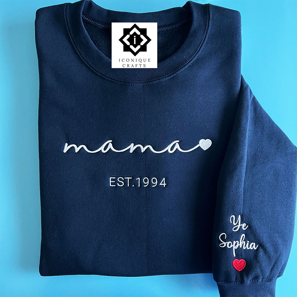 Custom Mama Embroidered Sweatshirt view 2