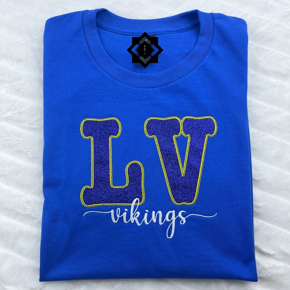 Custom Embroidered Glitter School Spirit T-Shirt, Sweatshirt, Hoodie view 2