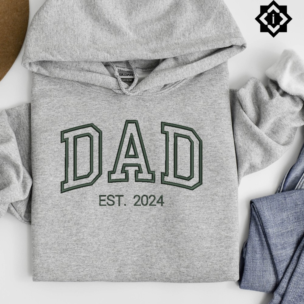 Custom Embroidered Father's Day Sweatshirt, T-Shirt, Hoodie view 3