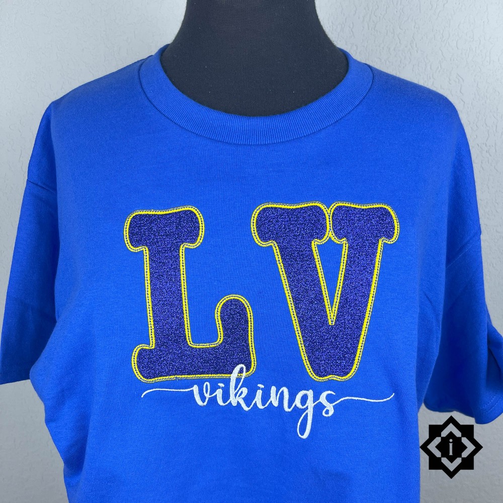 Custom Embroidered Glitter School Spirit T-Shirt, Sweatshirt, Hoodie view 3