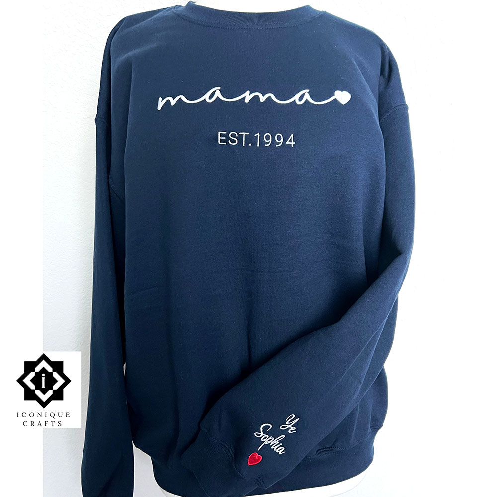 Custom Mama Embroidered Sweatshirt view 3