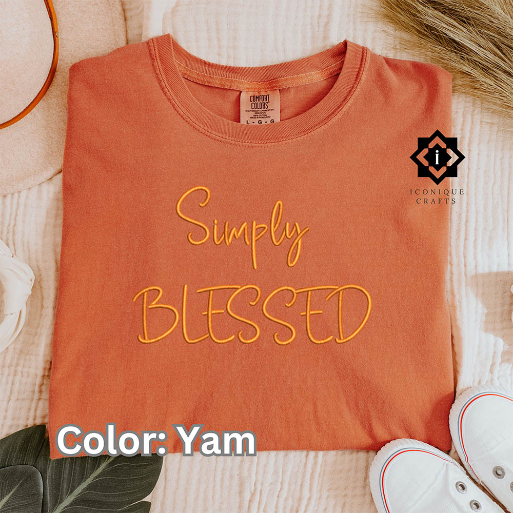 3D Custom Embroidered Comfort Colors T-Shirt view 2