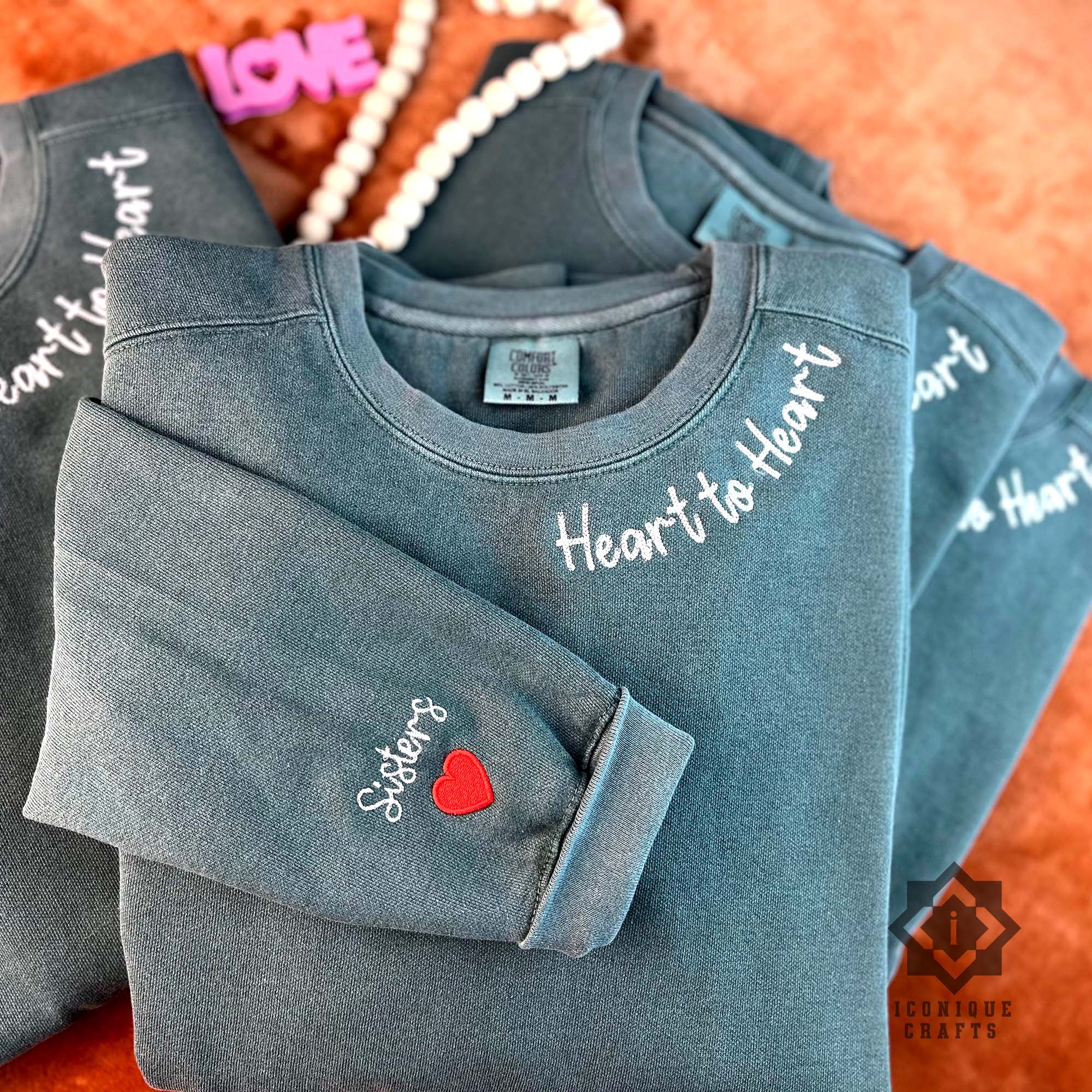 Custom Embroidered BRIDE Crewneck Sweatshirt view 2