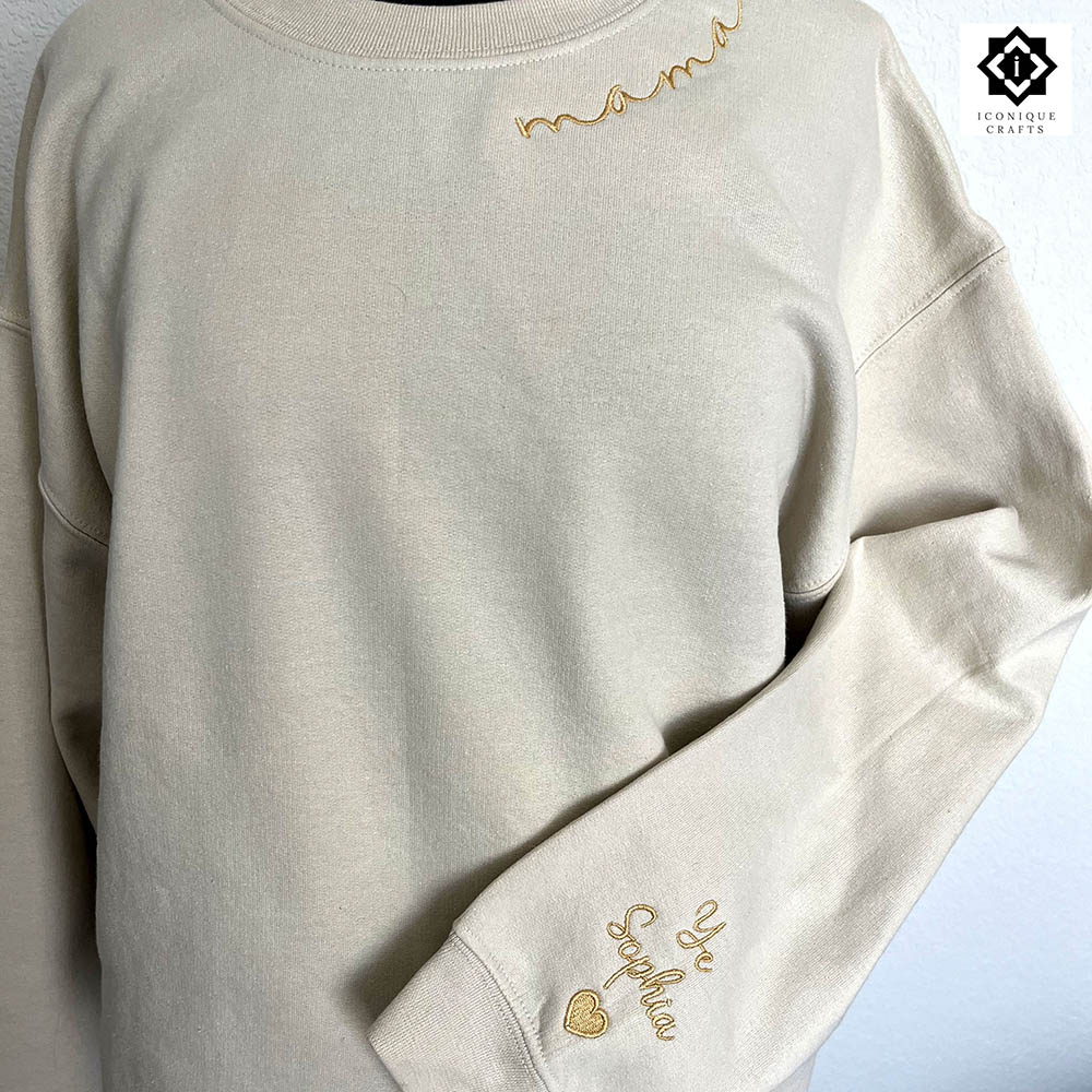Custom Mama Embroidered Neckline Sweatshirt view 2