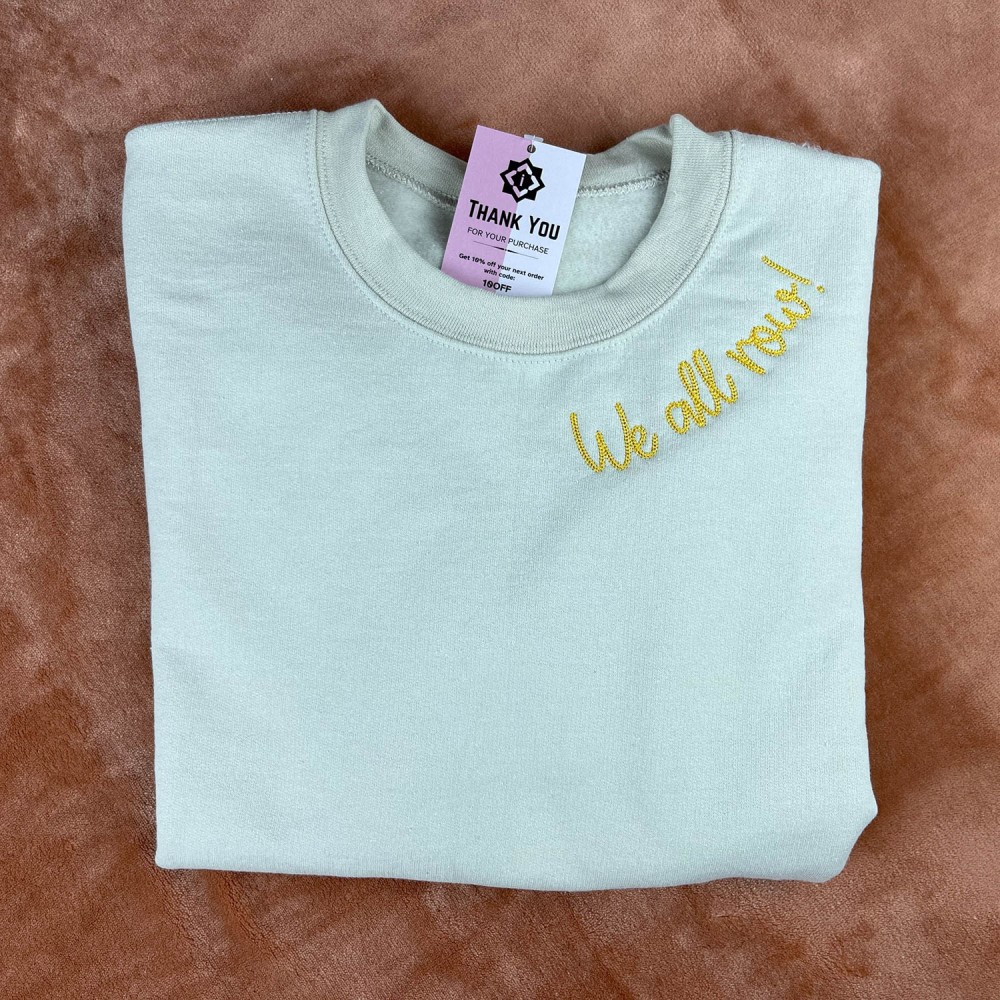 Custom Embroidered Mama Sweatshirt - Neckline & Sleeve Names view 3