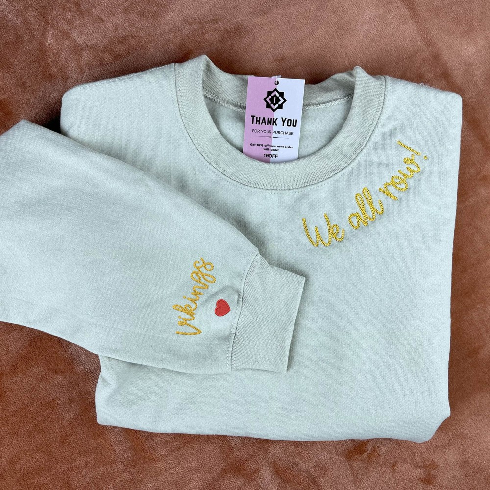 Custom Embroidered Mama Sweatshirt - Neckline & Sleeve Names view 2