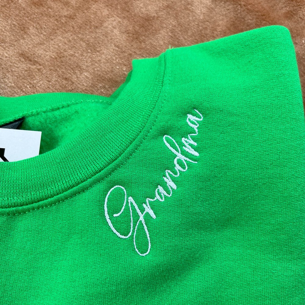 Custom Embroidered Mama Sweatshirt - Neckline & Sleeve Names view 5