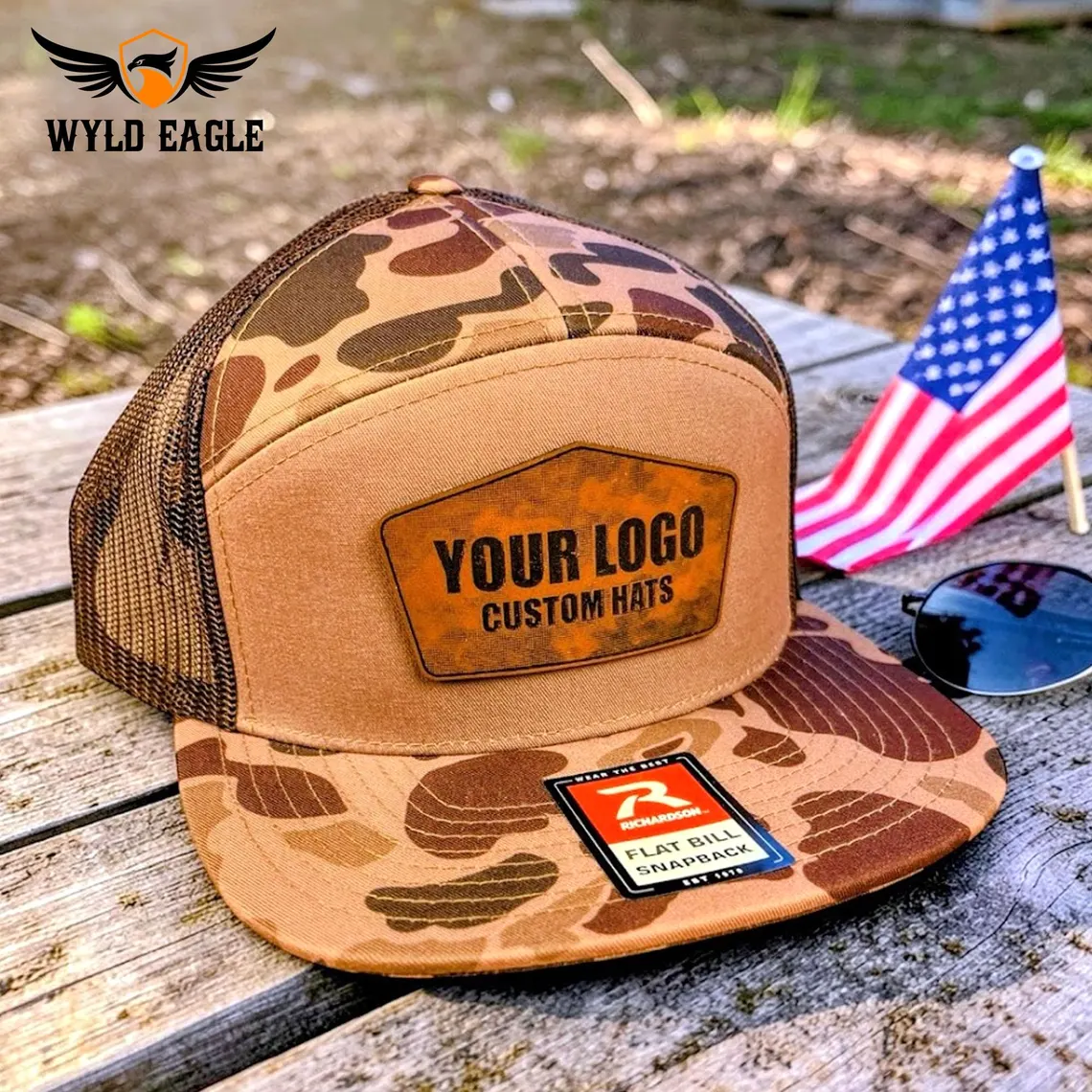 Custom Logo Leather Patch Trucker Hats view 2