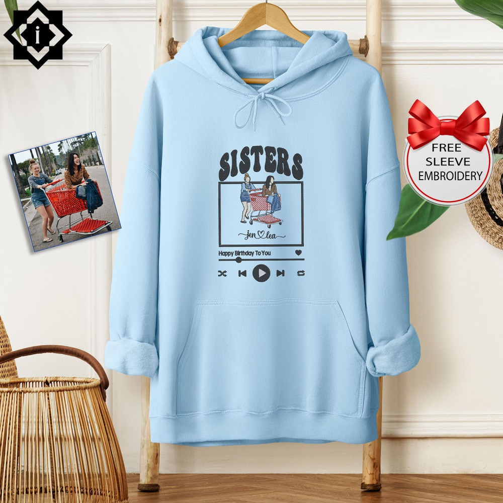 Custom Embroidered Besties Hoodie, Best Friends Sweatshirt / Shirt view 3
