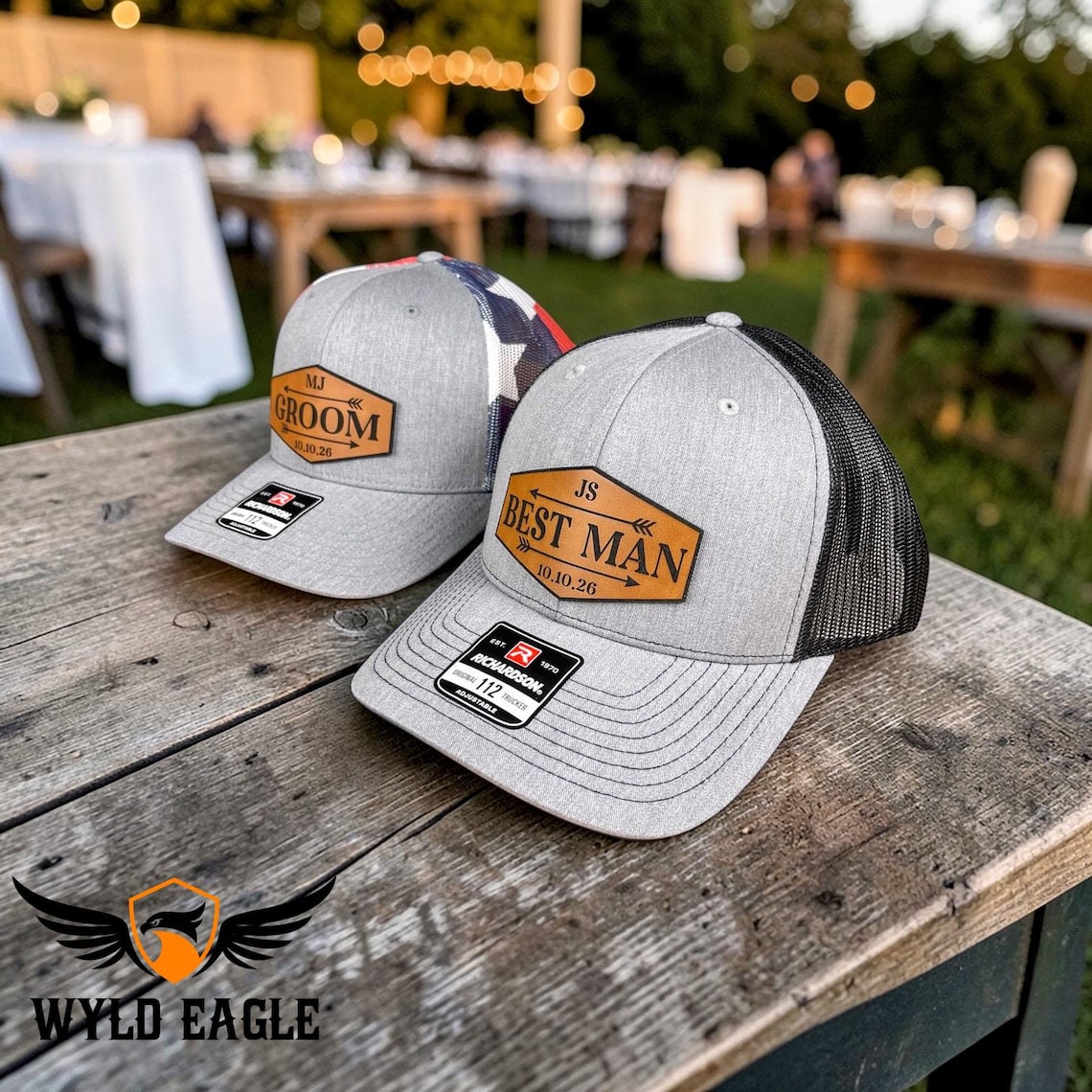 Custom Leather Patch Bachelor Party Trucker Hats view 4