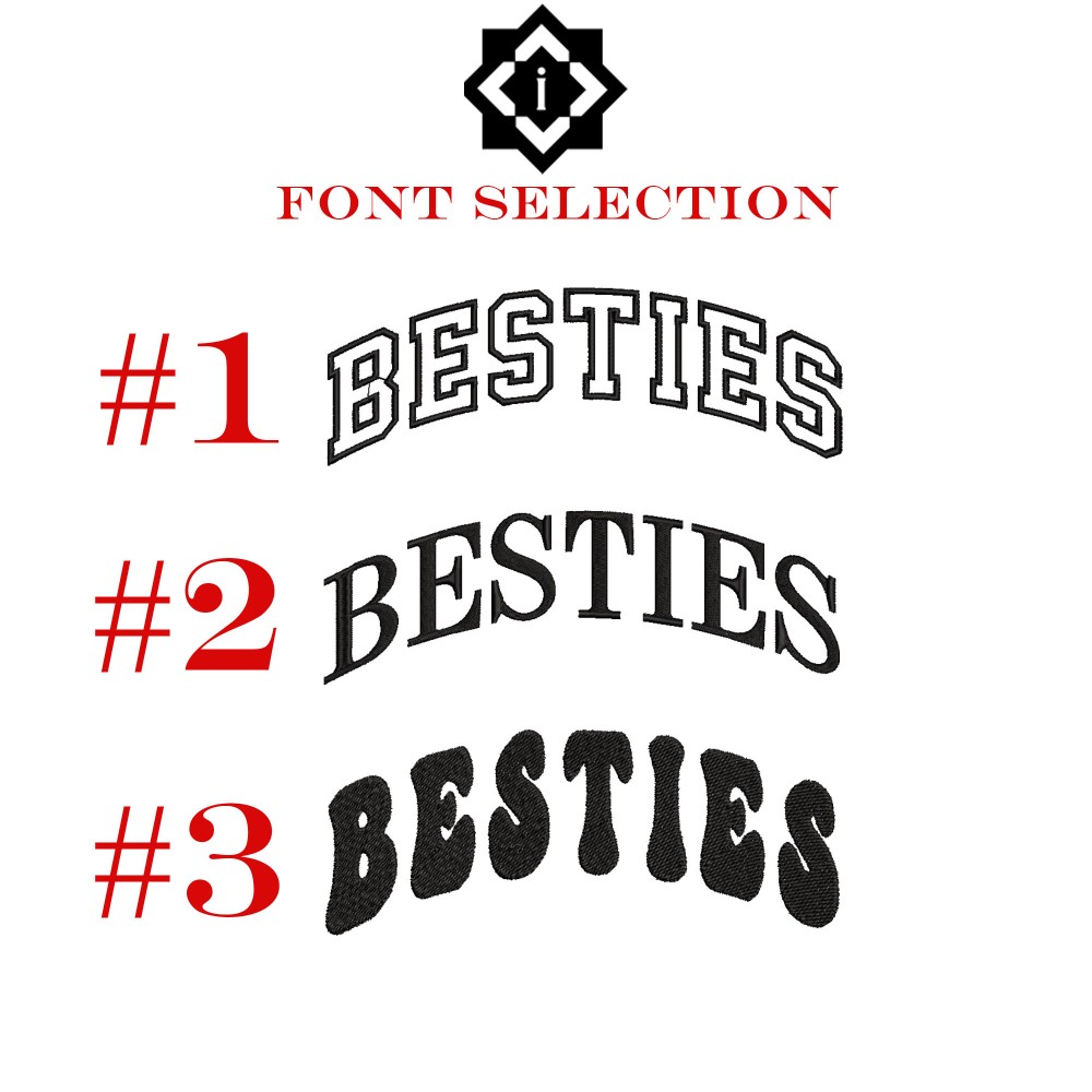 Custom Embroidered Besties Hoodie, Best Friends Sweatshirt / Shirt view 4