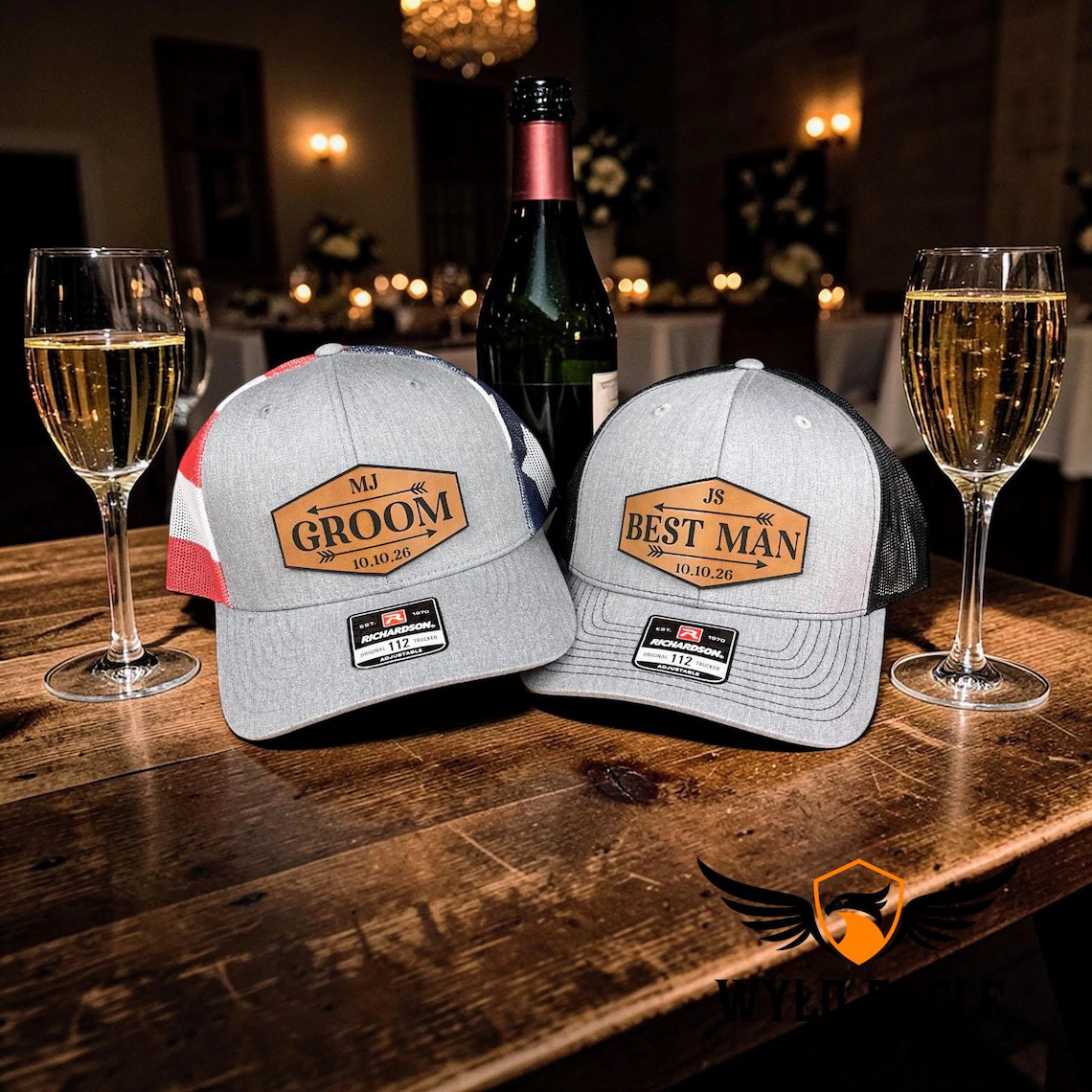 Custom Leather Patch Bachelor Party Trucker Hats