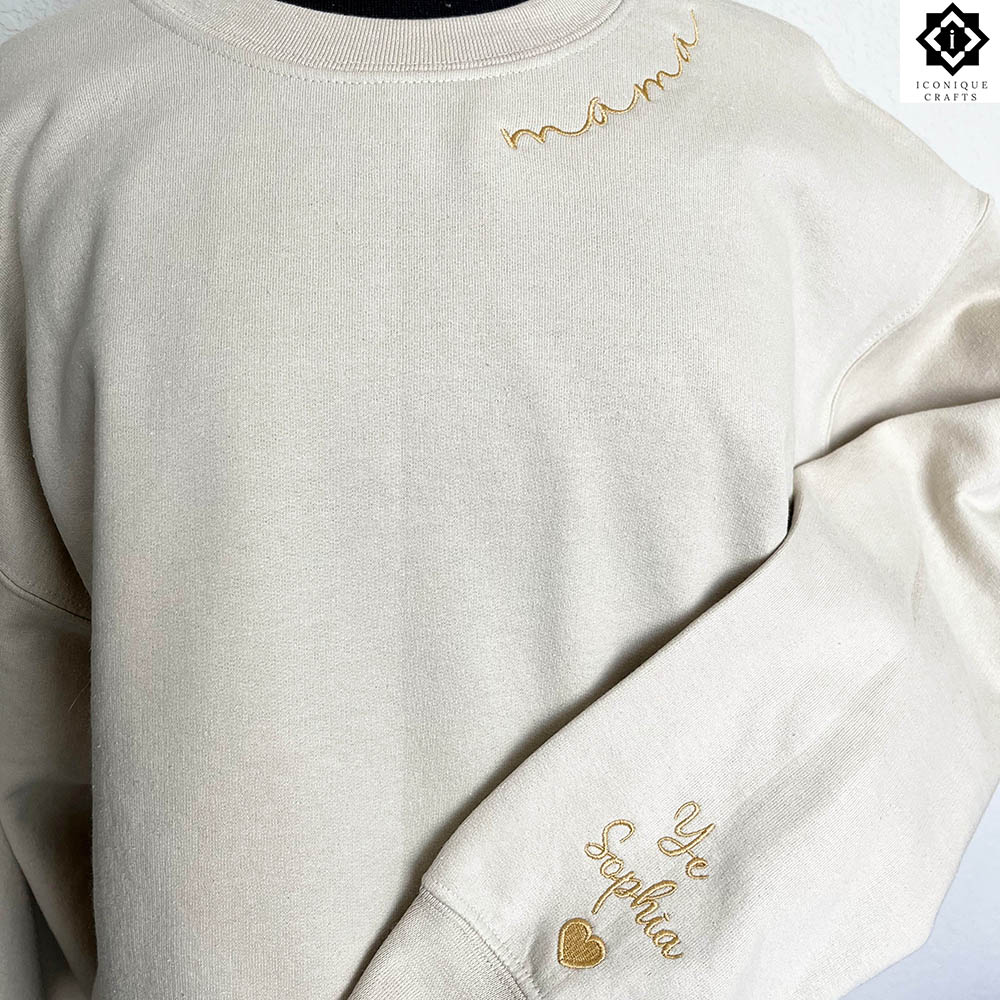 Custom Mama Embroidered Neckline Sweatshirt view 3