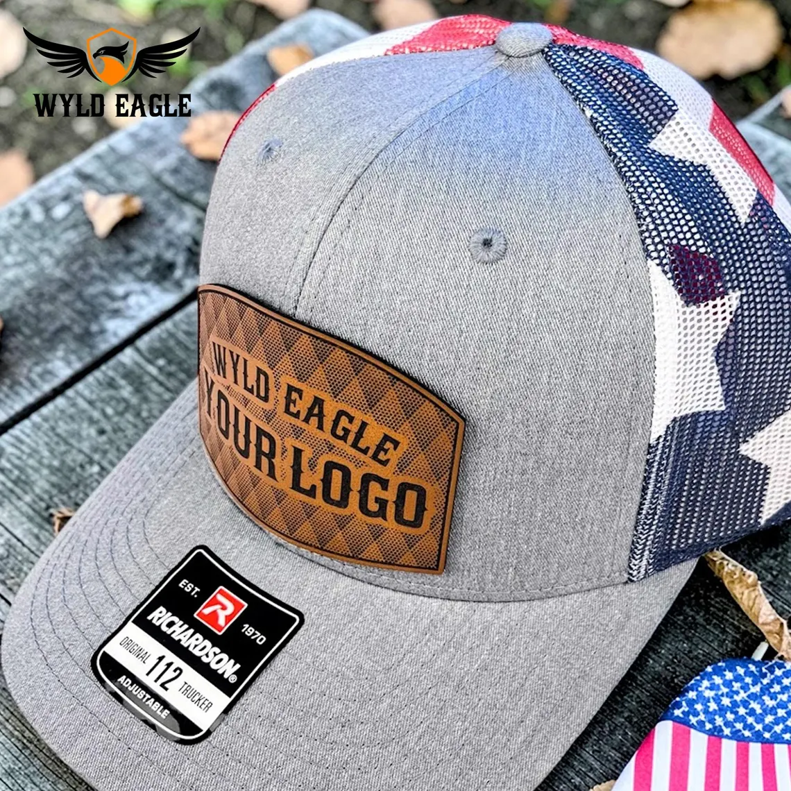 Custom Logo Leather Patch Trucker Hats view 9