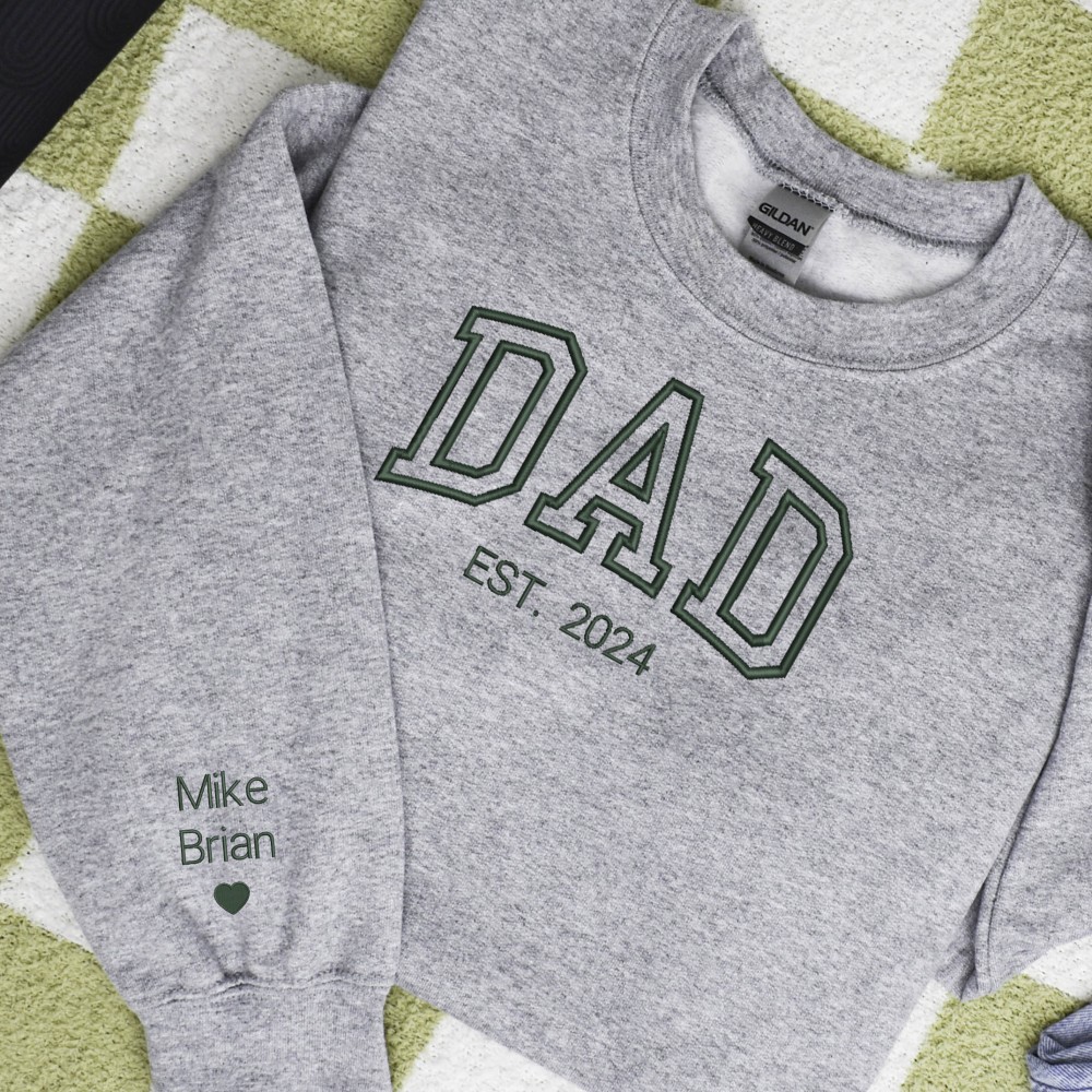 Custom Embroidered Father's Day Sweatshirt, T-Shirt, Hoodie view 2