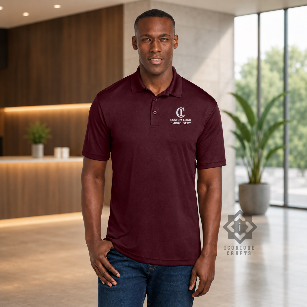 Custom Embroidered Polo Shirt with Company Logo view 12