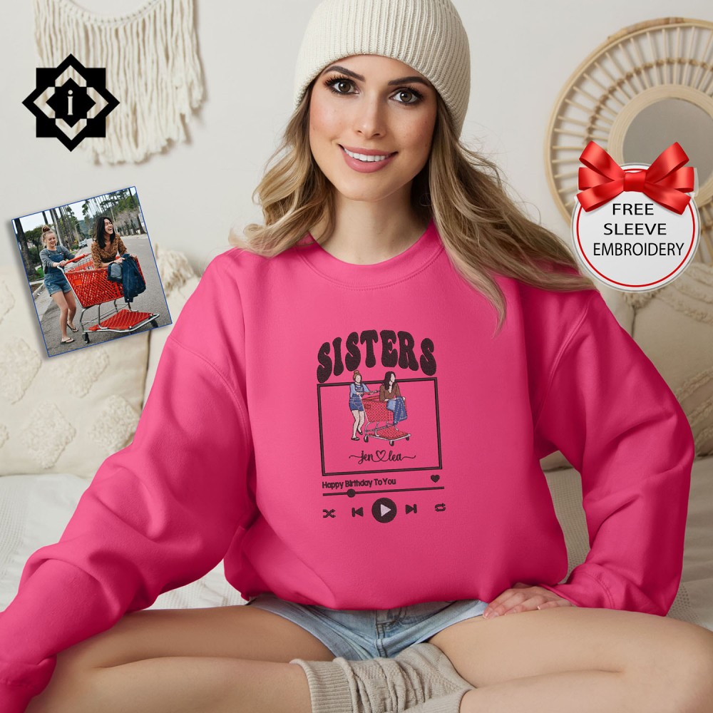 Custom Embroidered Besties Hoodie, Best Friends Sweatshirt / Shirt view 2