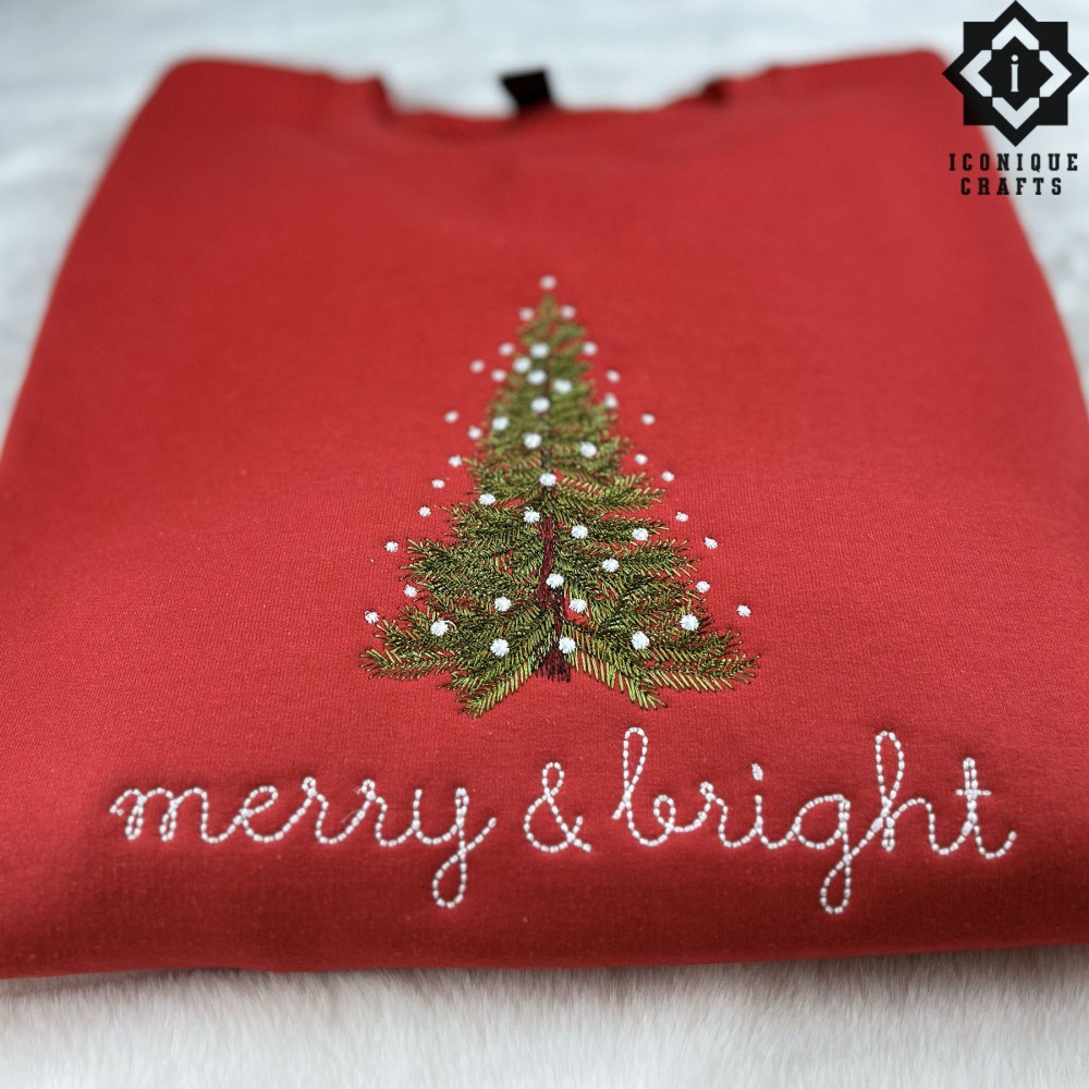 Personalized Embroidered Christmas Tree Sweatshirt view 2