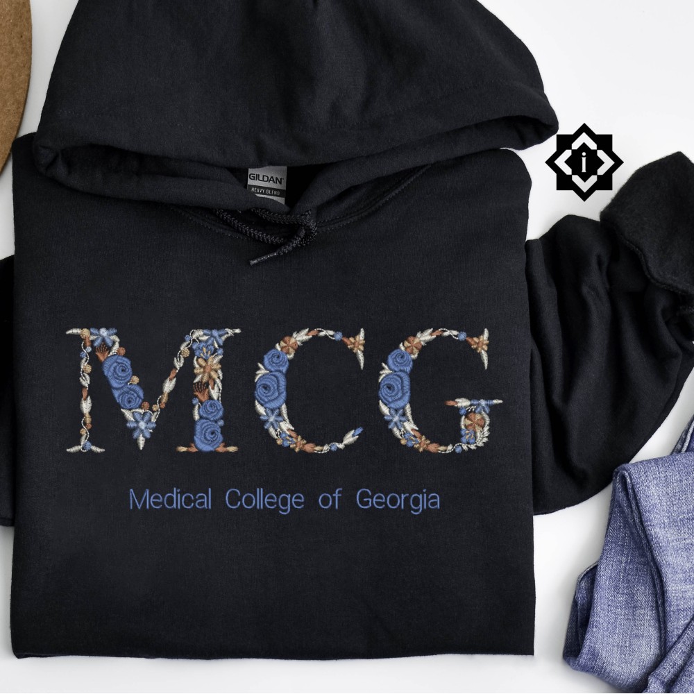 Embroidered Floral Letter University Sweatshirt, T-Shirt, Hoodie view 3