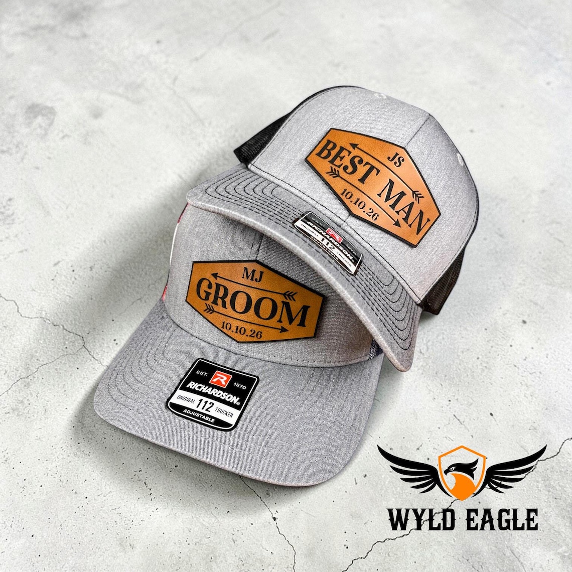 Custom Leather Patch Bachelor Party Trucker Hats view 8