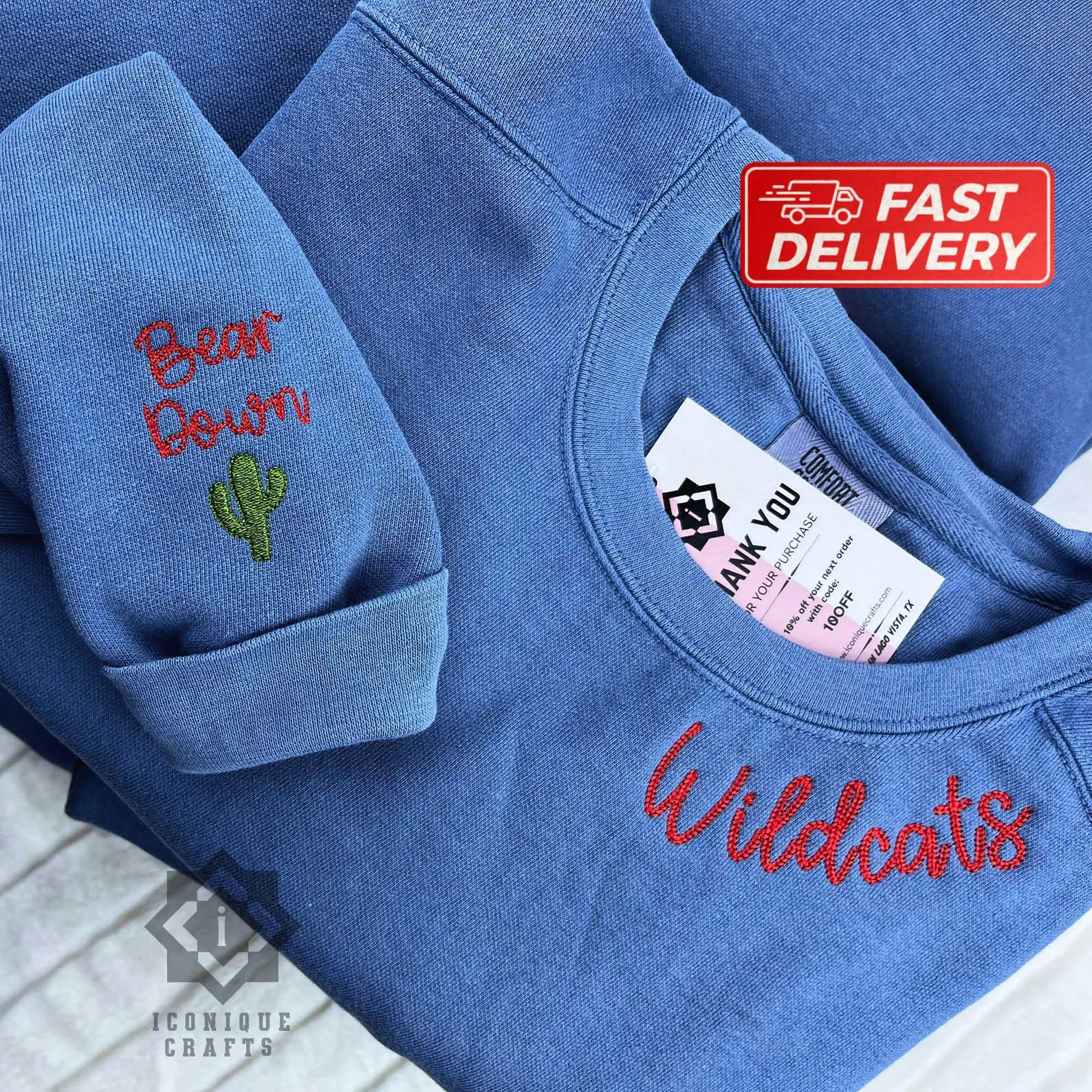 Custom Embroidered BRIDE Crewneck Sweatshirt