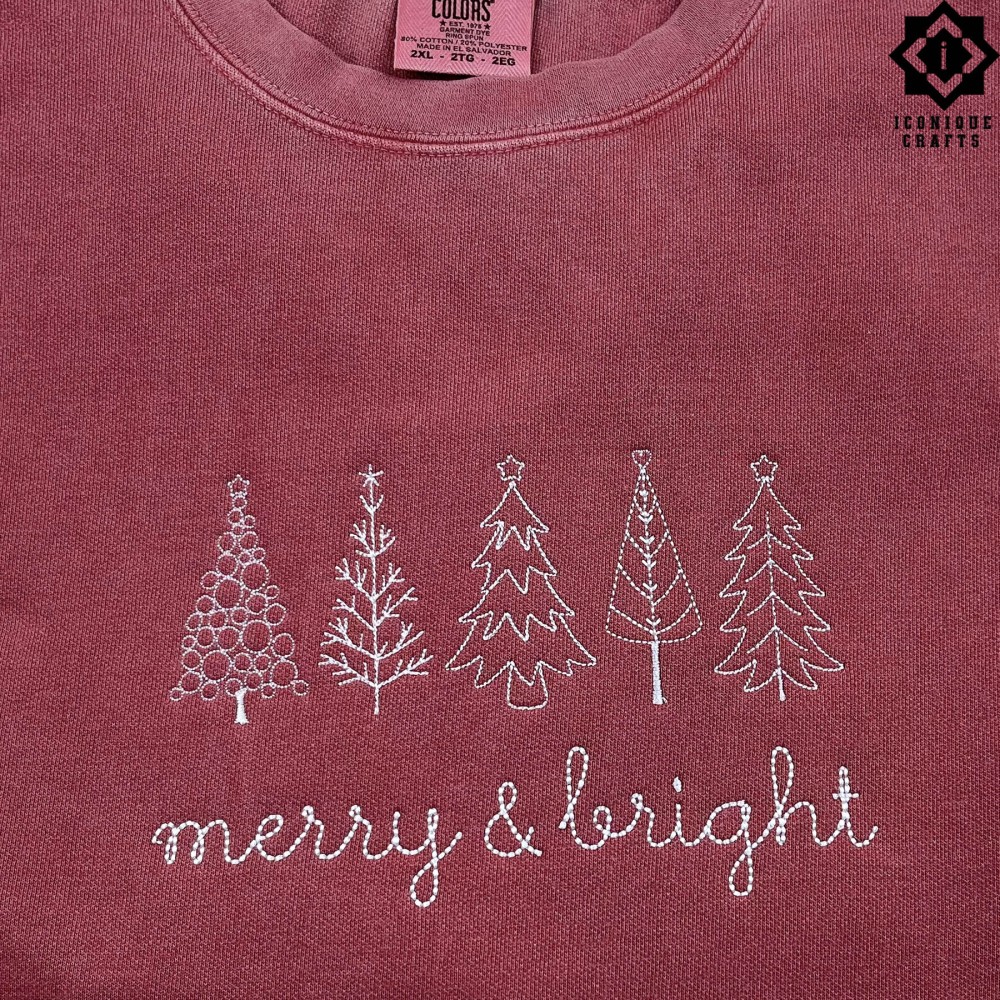 Embroidered Christmas Trees Sweatshirt view 2